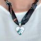 Clayton Tom Turquoise Pendant on Silk Scarf Necklace