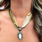Benny Ramone Palomino Pendant on Silk Scarf Necklace