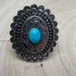 Western Concho and Faux Turquoise Stretch Ring - Statement Size