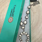 White Stone Faux Squash Blossom Necklace - 16 inch + 3