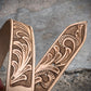 Natural handtooled belt