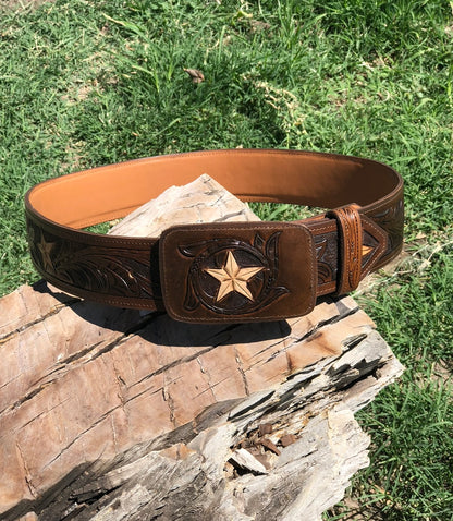 Texas lone star handtooled belt