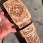 Natural handtooled belt