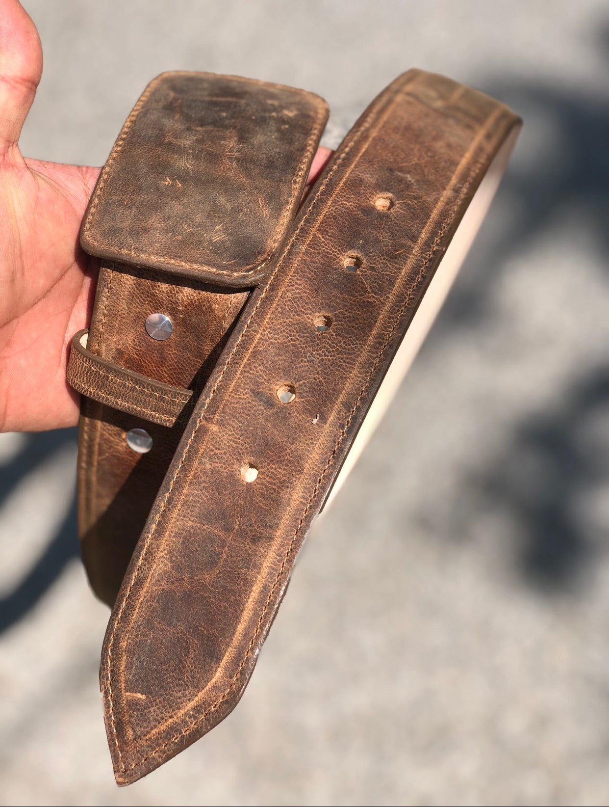 Rustic goat skin belt